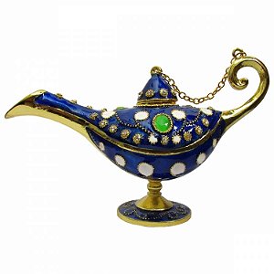 Lâmpada Mágica Aladdin Vintage 10cm - Azul