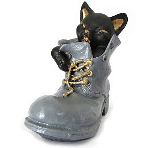 Gato na Bota 10cm - Cinza