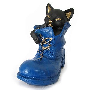 Gato na Bota 10cm - Azul