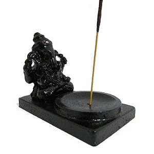 Incensário Deus Ganesha da Proteção 9cm - Preto