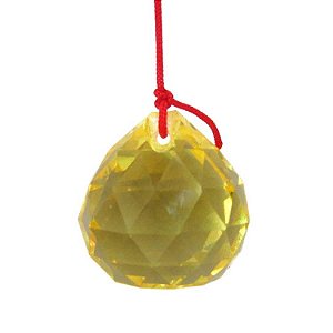 Bola de Cristal Multifacetada Chinesa da Cura e Harmonização 20mm - Amarelo