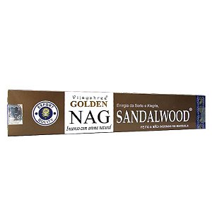 Incenso Golden Nag Agarbathi de Massala - Sandalwood: Energia da Sorte e Alegria