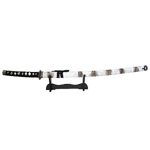Espada Samurai Decorativa Dragão com Suporte 100cm - Branca