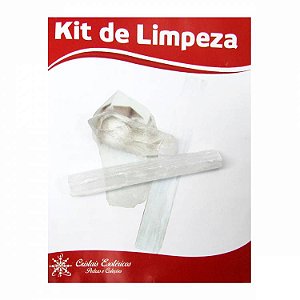 Kit de Limpeza - Selenita Branca e Cristal Transparente