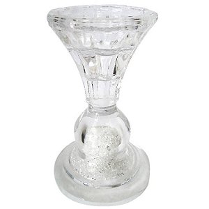 Castiçal em Cristal de Vidro 10,5cm - Importado
