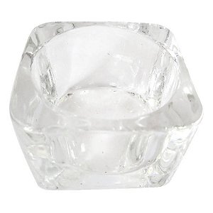 Castiçal Quadrado em Cristal de Vidro 3,5cm - Importado
