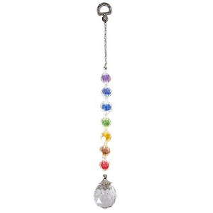 Móbile Cristais dos 7 Chakras com Bola Multifacetada 40mm