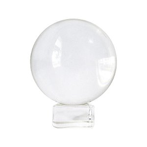 Bola de Cristal Transparente de Mesa Office 8cm com Base de Vidro