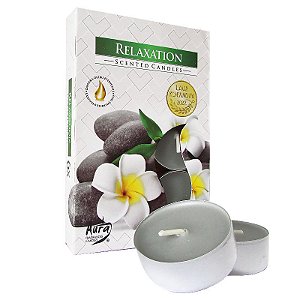 Velas Tealights Perfumadas Caixa com 6 Unidades Aura - Relaxation