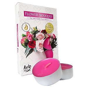 Velas Tealights Perfumadas Caixa com 6 Unidades Aura - Flower Bouquet