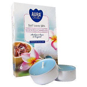 Velas Tealights Perfumadas Premium Caixa com 6 Unidades Aura - Self Care Spa