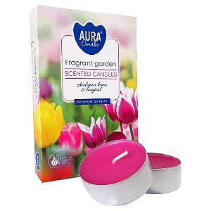 Velas Tealights Perfumadas Premium Caixa com 6 Unidades Aura - Fragrant Garden