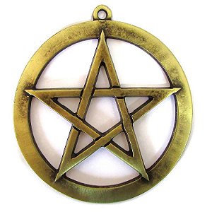 Pantáculo Pentagrama Estrela de 5 Pontas 10cm - Ouro Velho