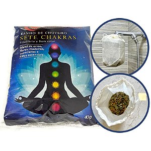 Banho de Chuveiro 7 Chakras 40g - Equilíbrio do Chakras e Bem Estar