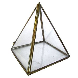 Pirâmide de Metal e Vidro G 12cm