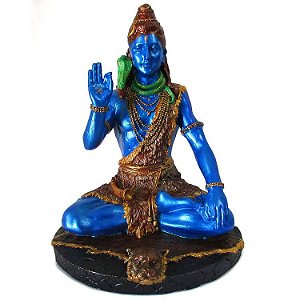 Estátua Deus Shiva 25cm - Azul