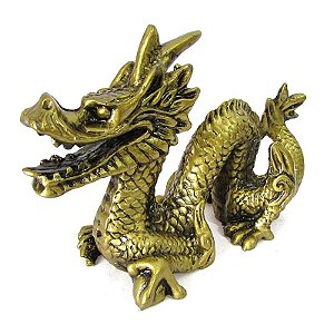 Dragão Chinês Dourado 15cm