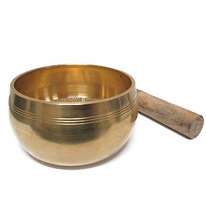 Tigela Tibetana 7 Metais Dourada Lisa 11cm T2 - Sino e Canto Alto