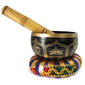 Tigela Tibetana 7 Metais e Símbolos 11cm T2 - Black