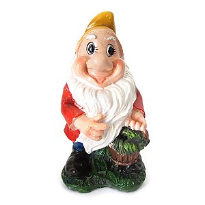Anão de Jardim em Resina com Cesta 12cm - Modelo 7