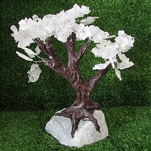 Árvore de Cristal Selenita Bruta G 26cm - Alta Frequência e Limpeza