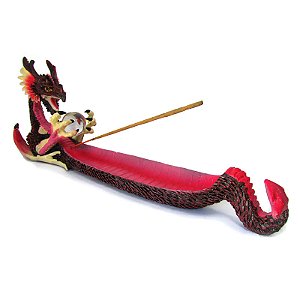 Incensário Canoa Dragão Celestial 32cm - Vermelho
