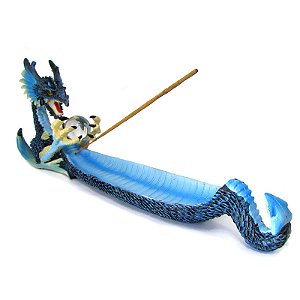 Incensário Canoa Dragão Celestial 32cm - Azul
