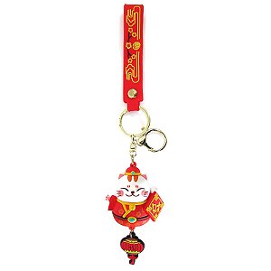 Chaveiro Gato Manekineko da Prosperidade 14cm