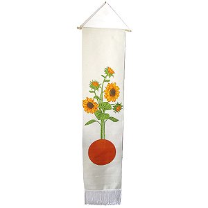 Ornamento de Parede Pergaminho Branco 140cm - Girassóis da Vitalidade