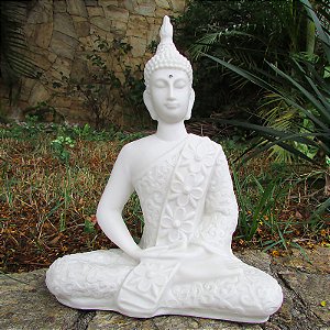 Buda da Prosperidade Meditando em Marmorite 23cm