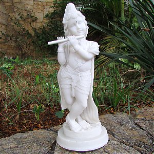 Deus Krishna em Marmorite 21cm - Protetor Supremo