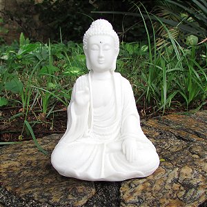 Buda da Coragem em Marmorite 12cm - Mudra Abhaya