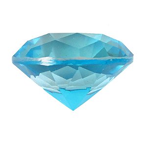 Diamante em Cristal de Vidro 6cm - Azul Claro: Leveza e Positividade