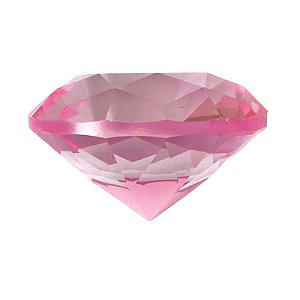 Diamante em Cristal de Vidro 6cm - Rosa Claro: Delicadeza e Gentileza