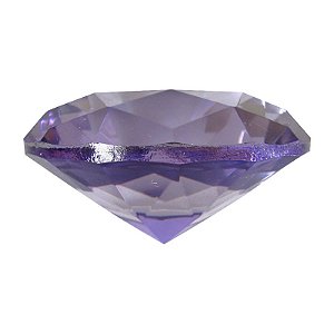 Diamante em Cristal de Vidro 6cm - Lilás: Intuição e Transmutação