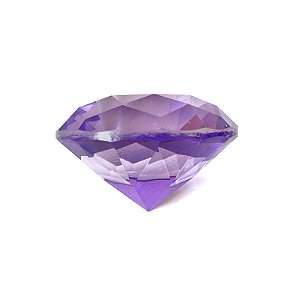Diamante em Cristal de Vidro 4cm - Lilás: Intuição e Transmutação