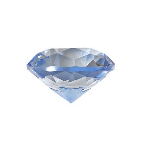Diamante em Cristal de Vidro 4cm - Azul: Sabedoria