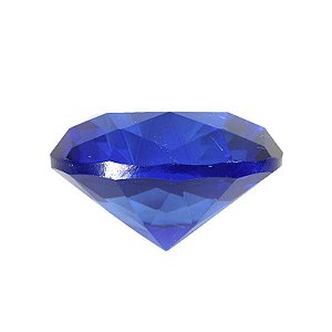 Diamante em Cristal de Vidro 5cm - Azul Escuro: Sabedoria