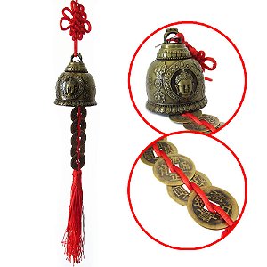 Móbile Sino Feng Shui da Prosperidade com Moedas 40cm - Buda