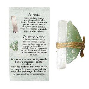 Talismã da Saúde com Quartzo Verde e Selenita - Cura e Fortalecimento Energético