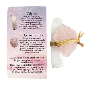 Talismã do Amor com Quartzo Rosa e Selenita - Amor Próprio e Cura Emocional