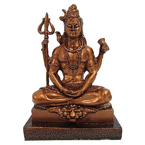 Deus Shiva Meditando Bronze 11,5cm - Transformador da Energia Vital