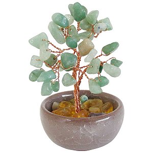 Mini Bonsai de Quartzo Verde 10cm - Cura Energética, Vitalidade e Renovação Interior