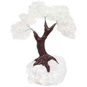 Árvore de Cristal Quartzo Transparente Bruto P 13cm - Cura e Espiritualidade