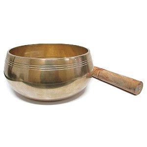 Tigela Tibetana 7 Metais Dourada Lisa 15cm T4 - Sino e Canto Alto