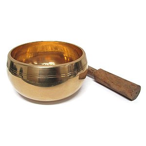 Tigela Tibetana 7 Metais Dourada Lisa 10cm T1 - Sino e Canto Alto