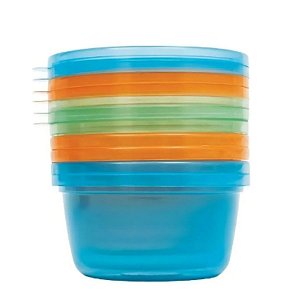 Kit Potes para Papinha com 06 Unidades Buba Bebe Alimentação Comida  Alimento