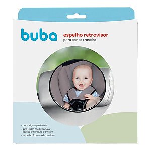 Espelho Retrovisor para Banco Traseiro Bebe Buba Conforto Segurança Viagens Carro
