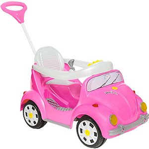 Carrinho Infantil para Bebes Passeio e Pedal Calesita 1300 Fousk Fusca 2 em 1 Calesita Pink/Azul/Branco Gelo