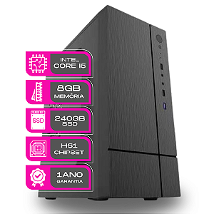 Computador Cpu Core i5 8gb 240gb ssd sata Kit teclado e mouse - PC Master